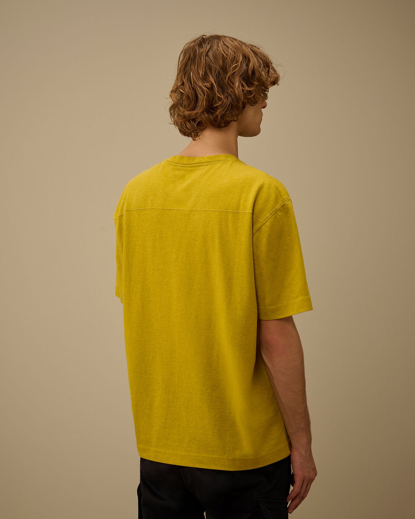 20/1 Jersey Plated Logo T-Shirt, ANTIQUE MOSS -YELLOW