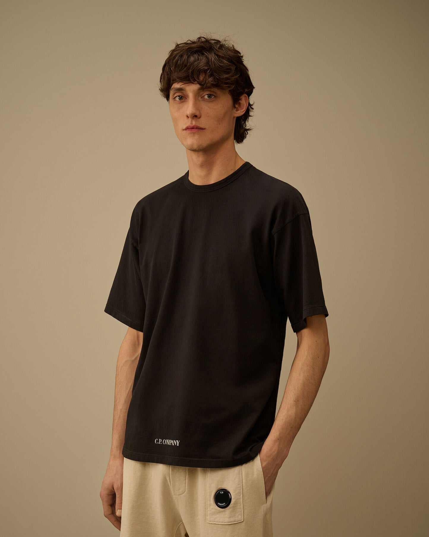 1020 Jersey Short Sleeve Stencil T-Shirt, BLACK