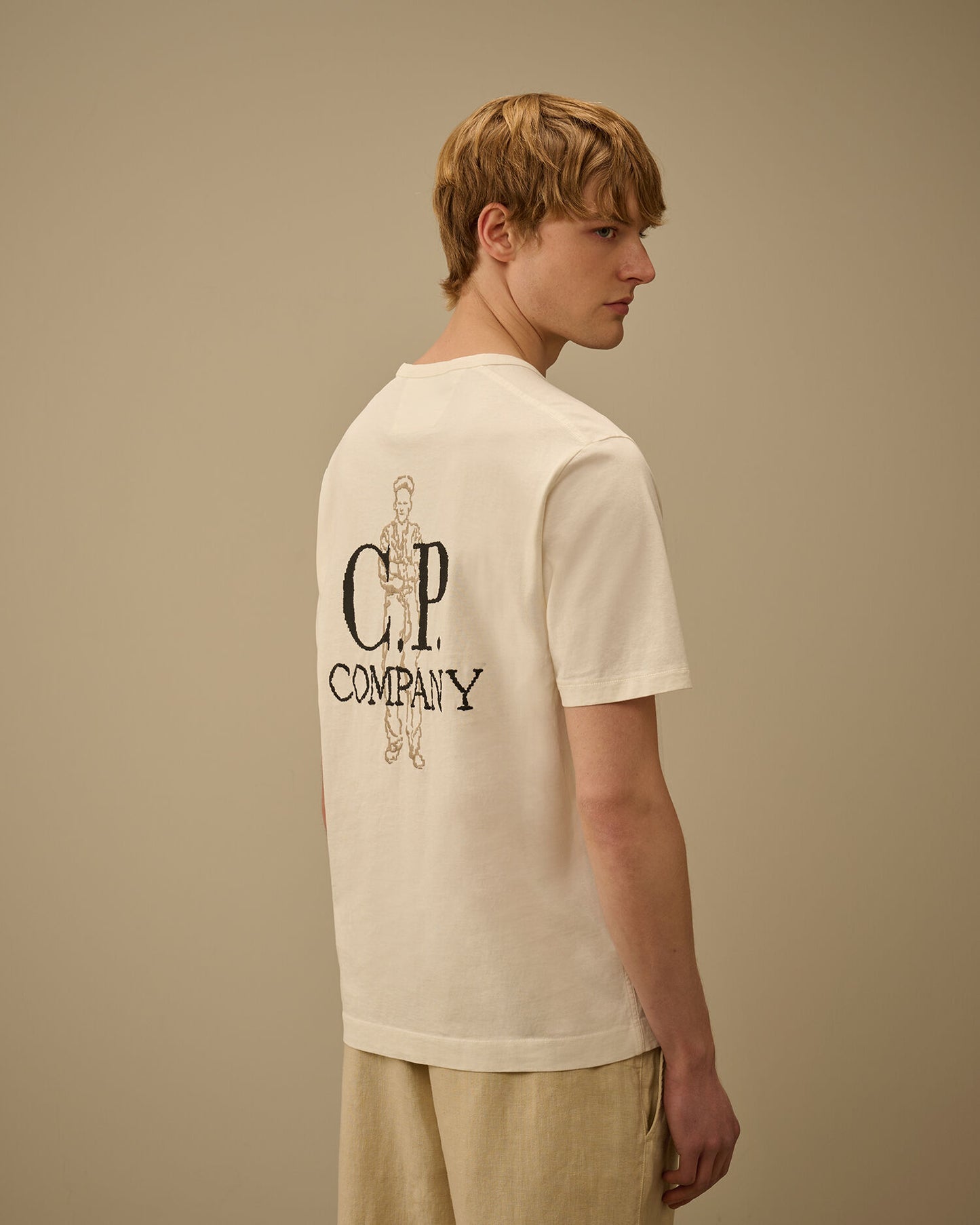 1020 Jersey Short Sleeve Embroidery T-Shirt, GAUZE WHITE