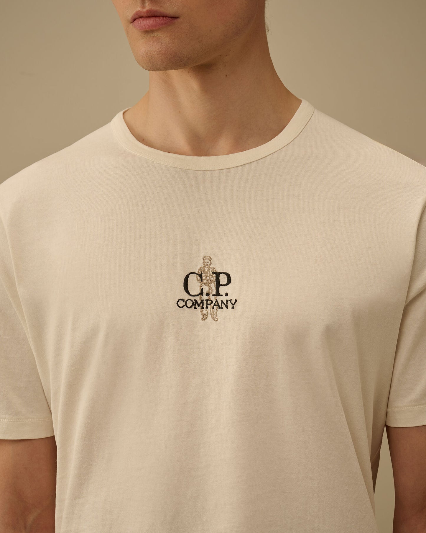 1020 Jersey Short Sleeve Embroidery T-Shirt, GAUZE WHITE