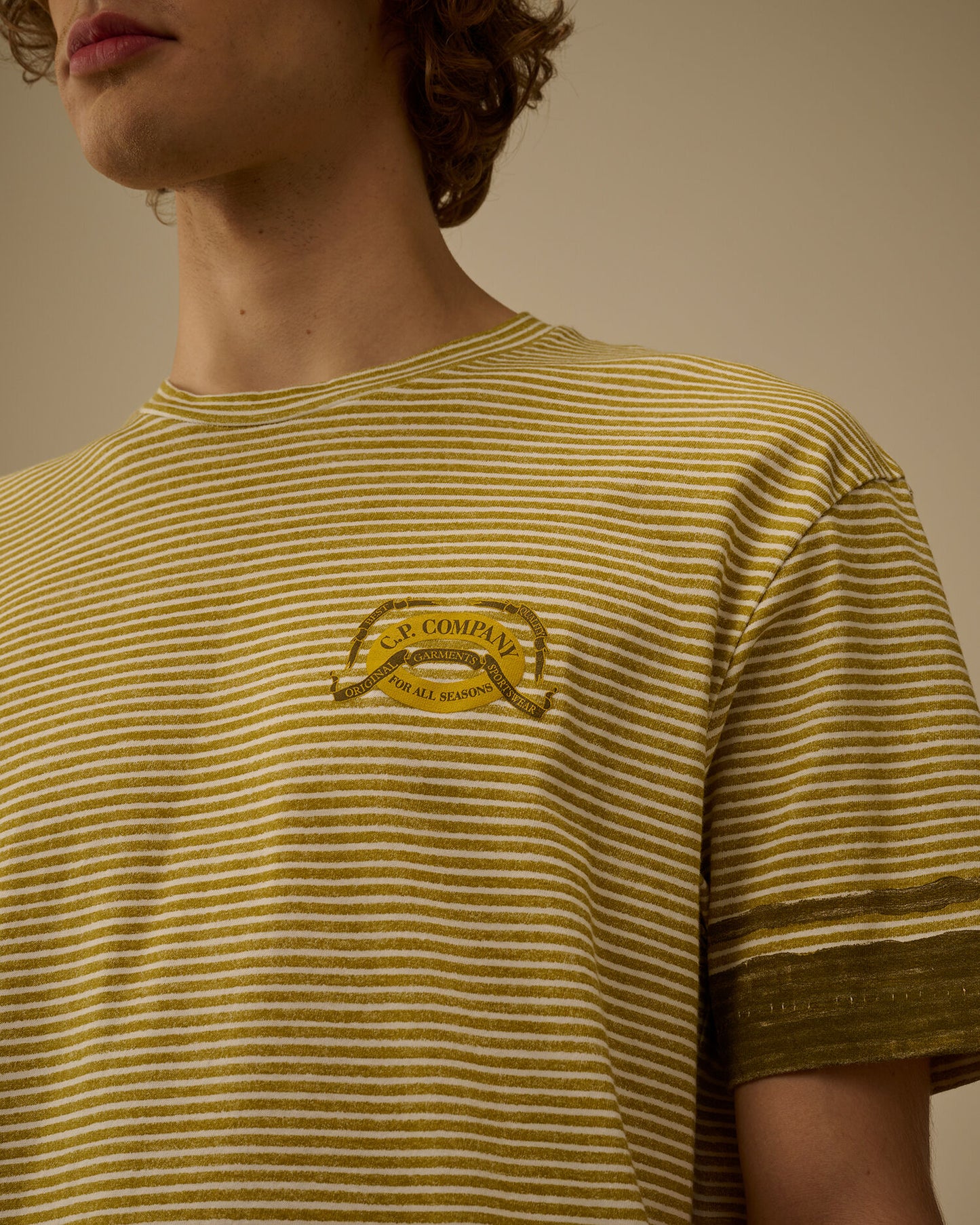Printed Jersey 20/1 Short Sleeve Logo T-Shirt, ANTIQUE MOSS -YELLOW