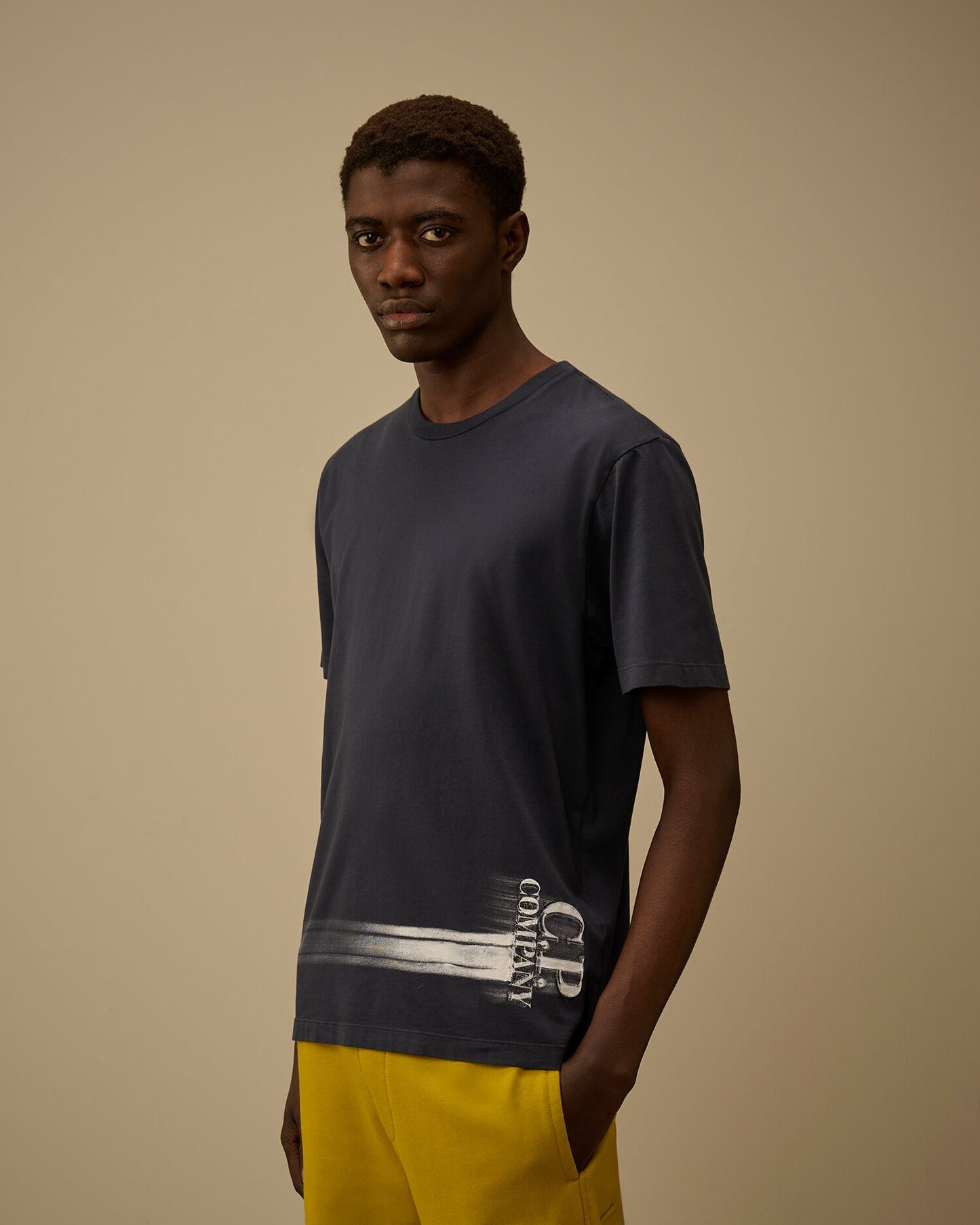 24/1 Jersey Short Sleeve Bottom Logo T-Shirt, MIDNIGHT NAVY - BLUE