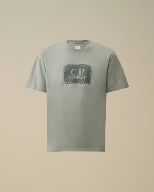 Jersey 30/1 Short Sleeve Logo Label T-Shirt, SILVER BLUE