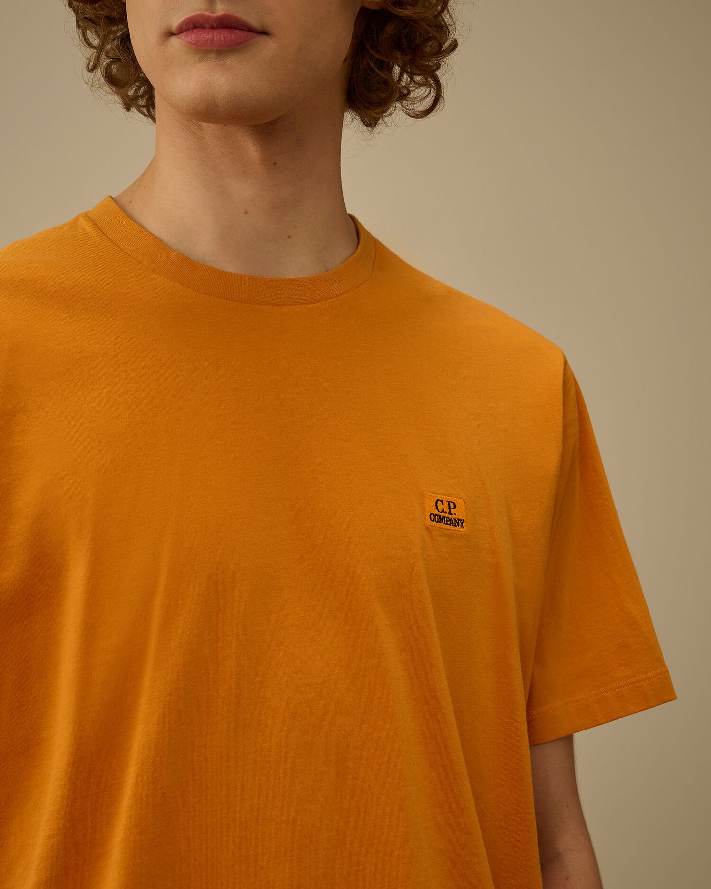 30/1 Jersey Short Sleeve Logo Patch T-Shirt, DESERT SUN - ORANGE