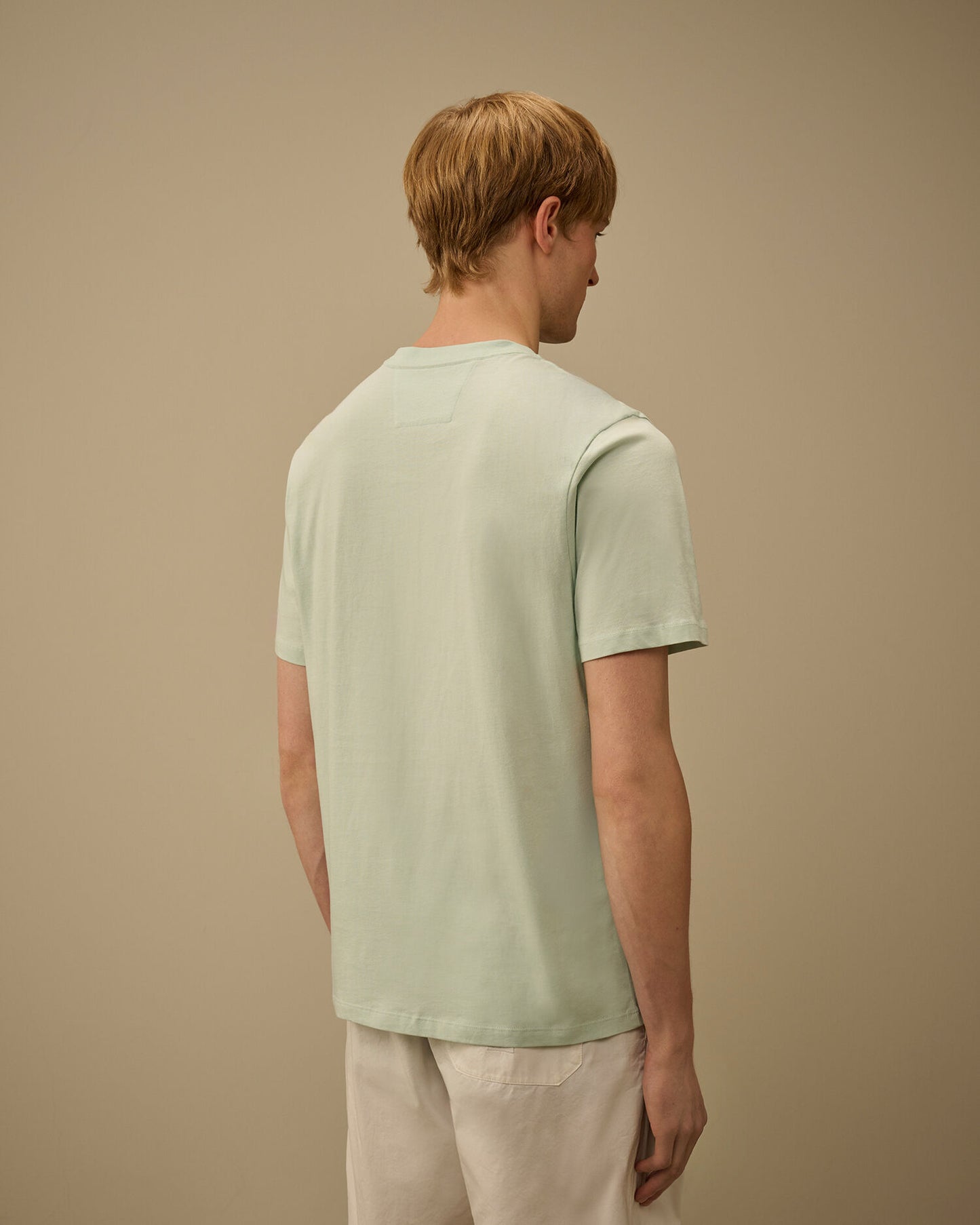 30/1 Jersey Short Sleeve Logo Patch T-Shirt, MISTY BLUE