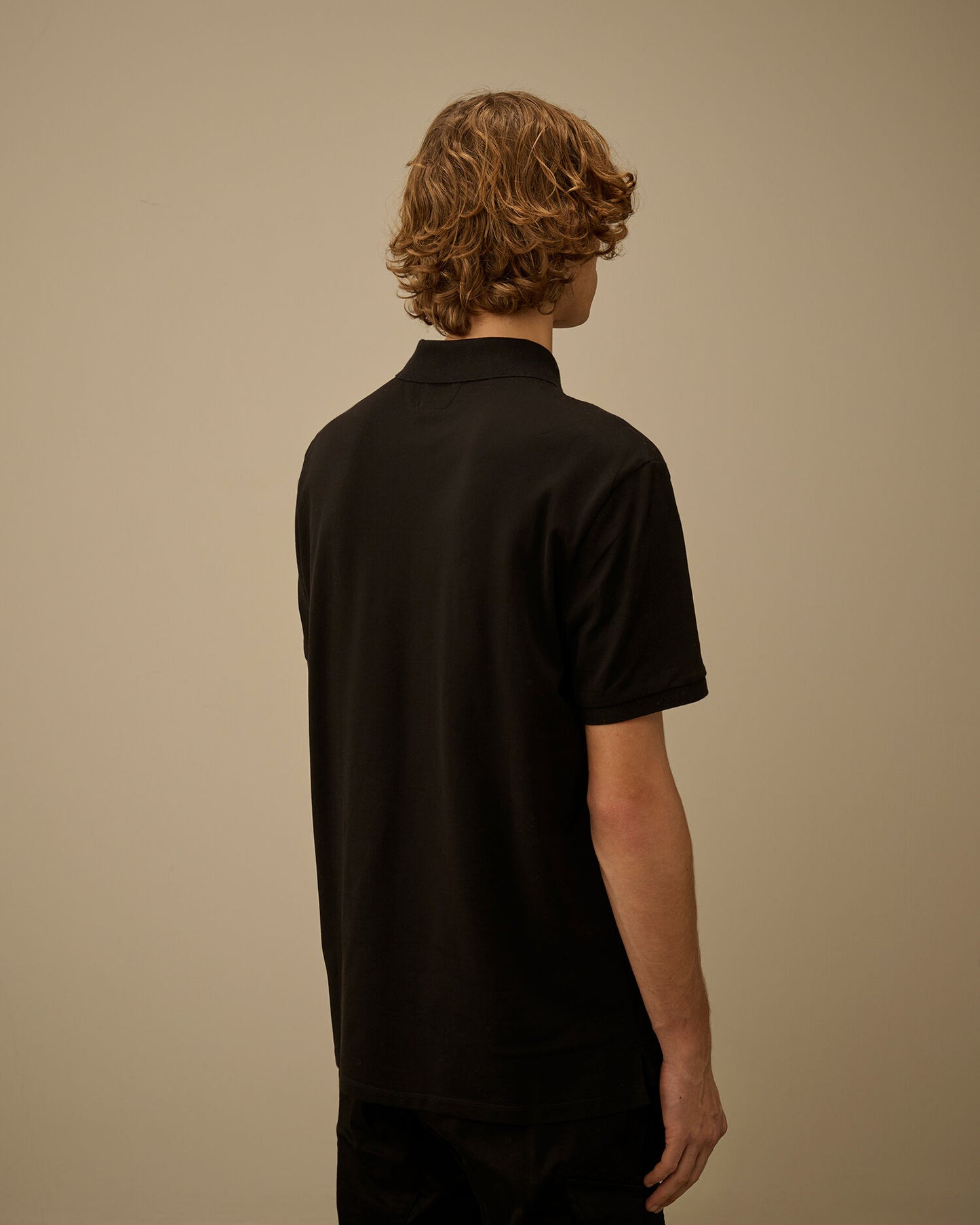 Stretch Piquet Short Sleeve Polo, BLACK