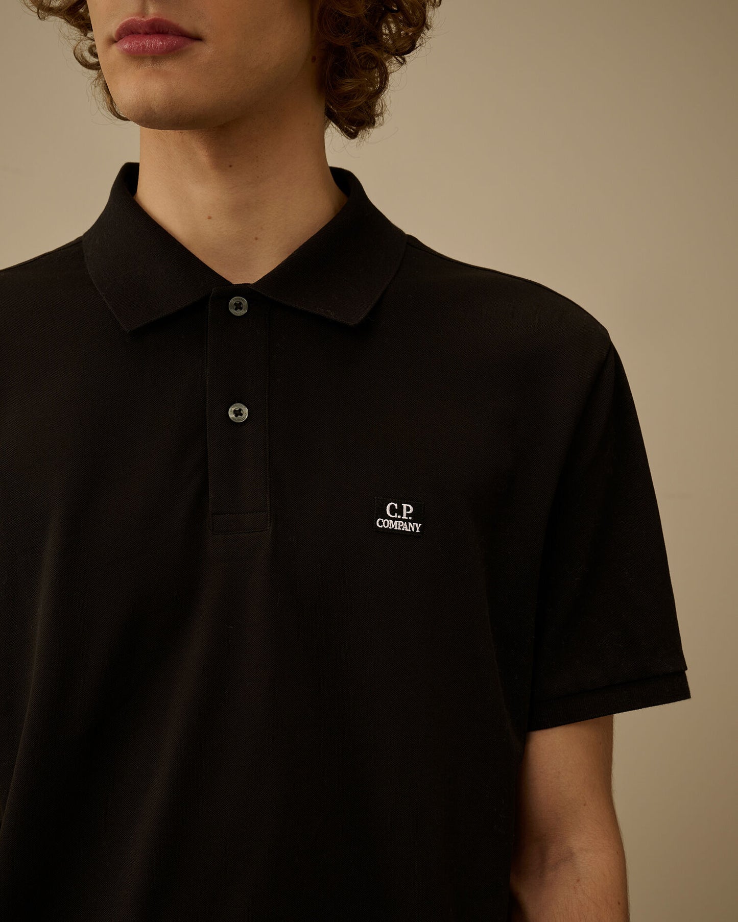 Stretch Piquet Short Sleeve Polo, BLACK