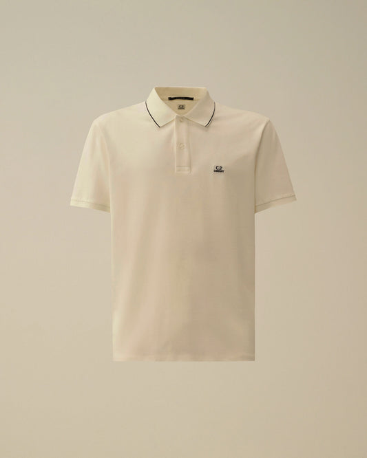 Stretch Piquet Short Sleeve Logo Polo, GAUZE WHITE