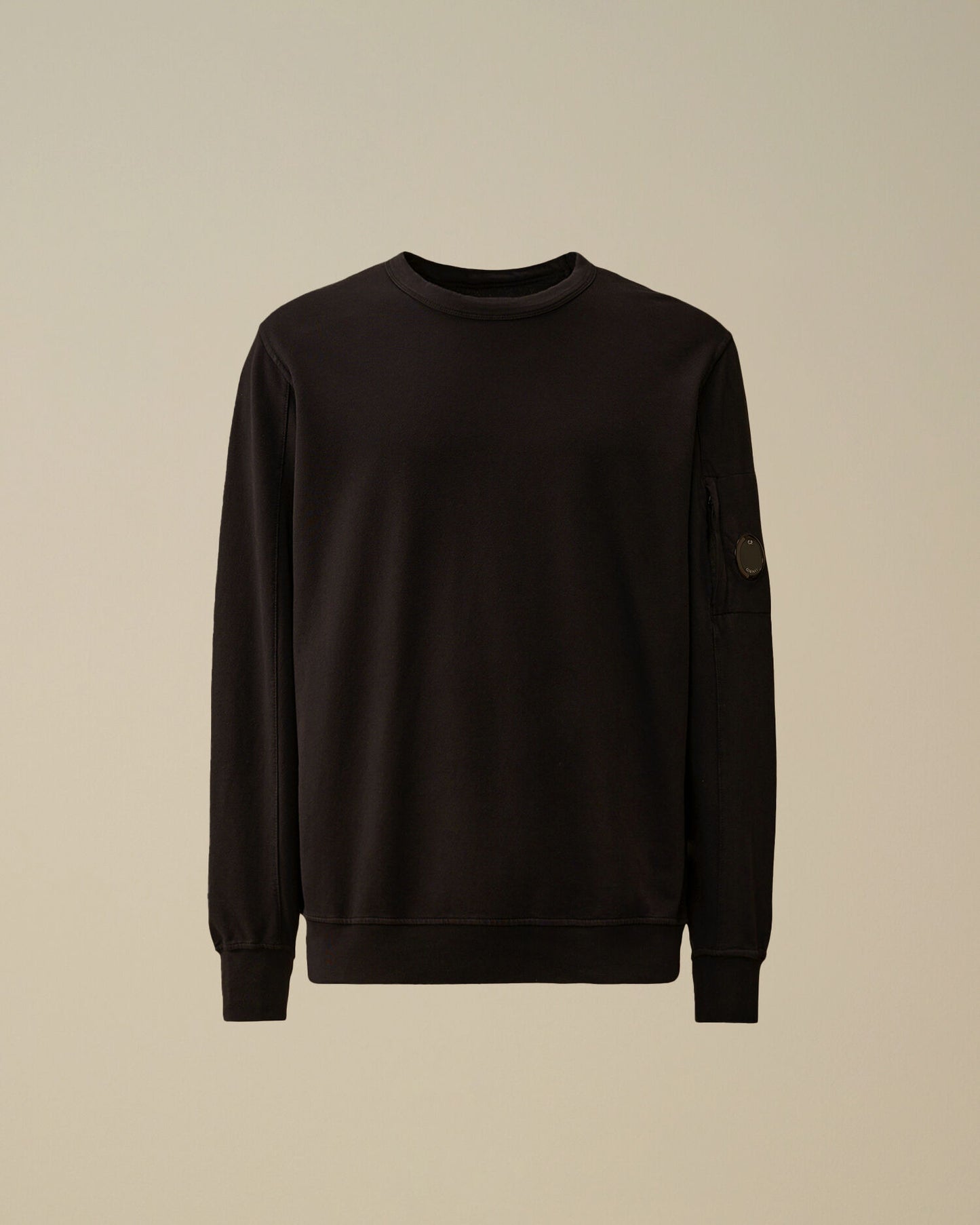 Light Fleece Crewneck Sweatshirt, BLACK