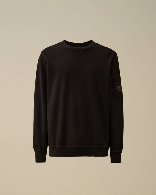 Light Fleece Crewneck Sweatshirt, BLACK