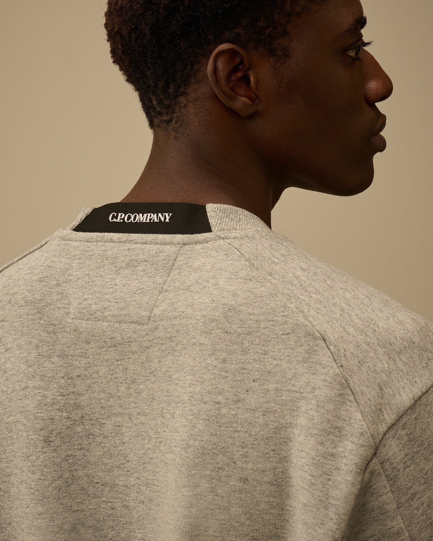 Diagonal Raised Fleece Crewneck Lens Sweatshirt, GREYSTONE MELANGE