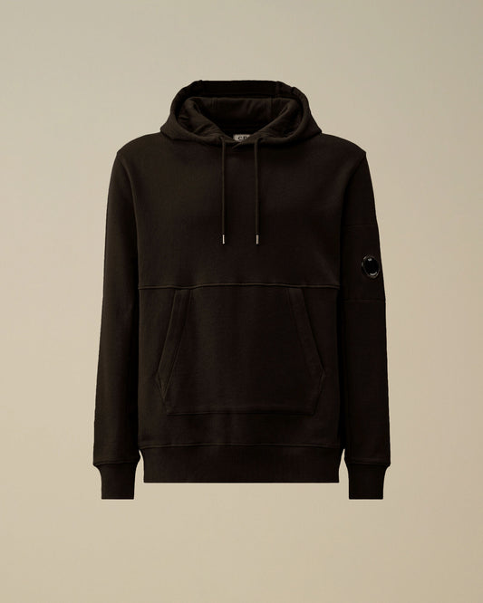 Diagonal Raised Fleece Hooded Lens Sweatshirt, BLACK