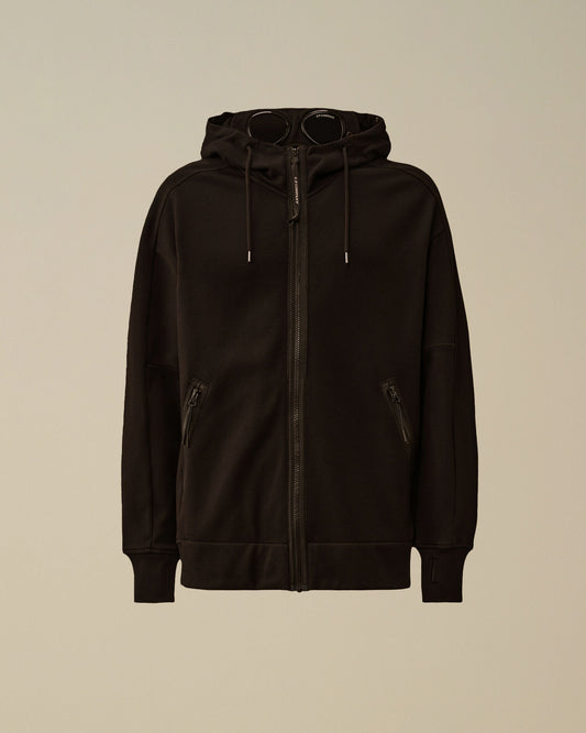 Diagonal Raised Fleece Goggle Sweatshirt, BLACK